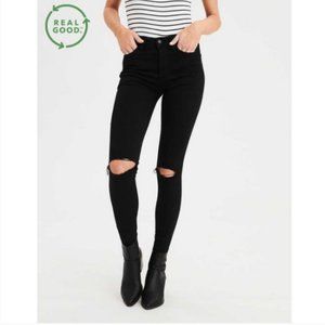 AEO Super Stretch X Super High Rise Jegging Black